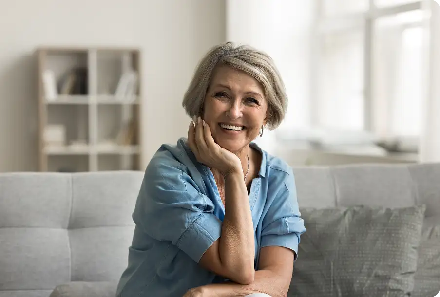 A woman who received advanced technology cataract IOLs.