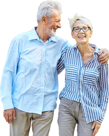 A senior couple who received advanced technology eye care.