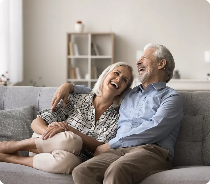 A senior man after receiving macular degeneration treatment.
