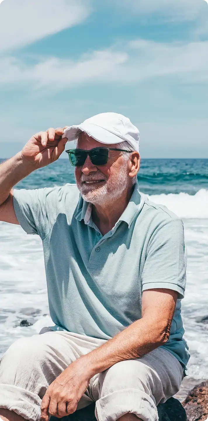 Senior man who benefited from ethical, medicare non-assignment cataract surgery.