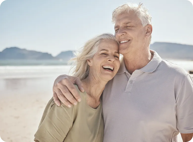 A senior couple who have symptoms of dry eye disease.