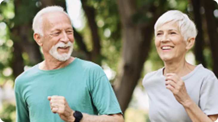 A senior couple who were treated for dry eye disease.